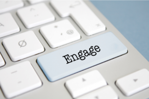 Computer keyboard with an 'engage' button