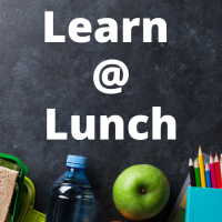 Chalkboard reading Learn @ Lunch with lunchbox