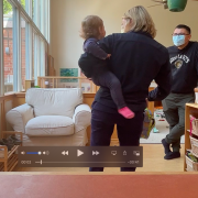 Screenshot from one of the Swivl videos showing a child-caregiver interaction.